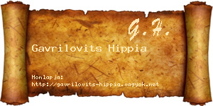 Gavrilovits Hippia névjegykártya